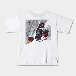 New York City Neighborhoods Map Kids T-Shirt